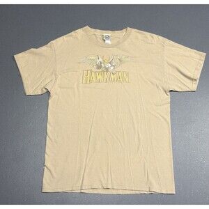 2015 DC Comics Hawkman Graphic T Shirt Mens Large Tan Alstyle AAA Vintage Style